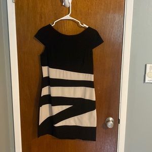 Black and white striped womens dress